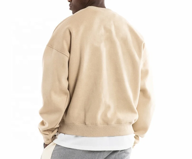 mens hoodies high quality drop shoulder crewneck sweatshirts custom brand unisex oversized heavyweight cotton sweatshirts