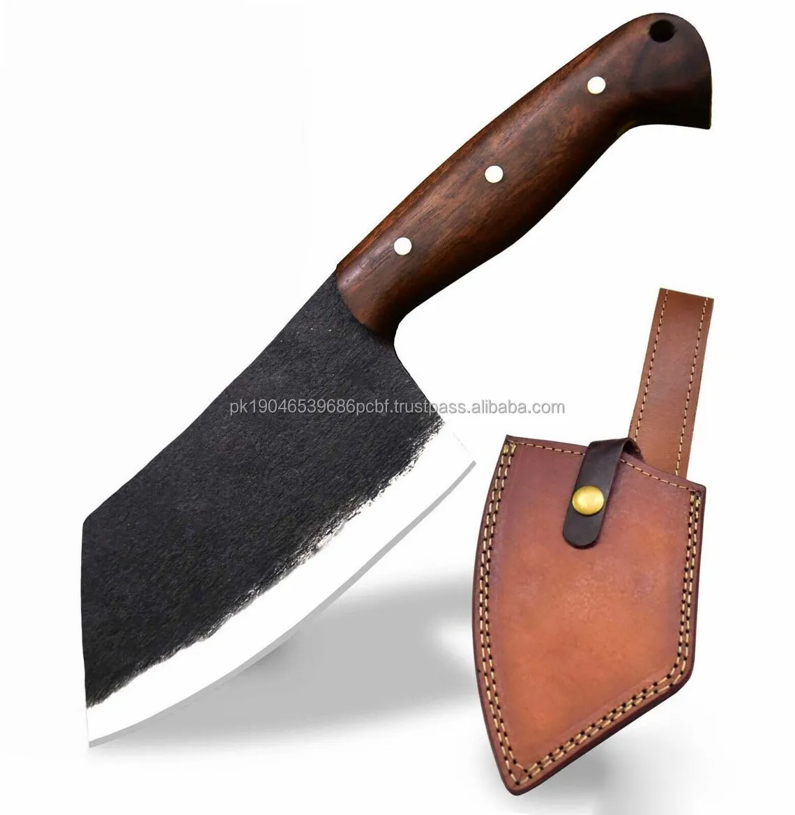 Custom Cleaver Handmade Custom 12C27 Steel Cleaver Sustainable Hunting Knife Chopper for Chefs Kitchen Knife Model MT-KK-00056
