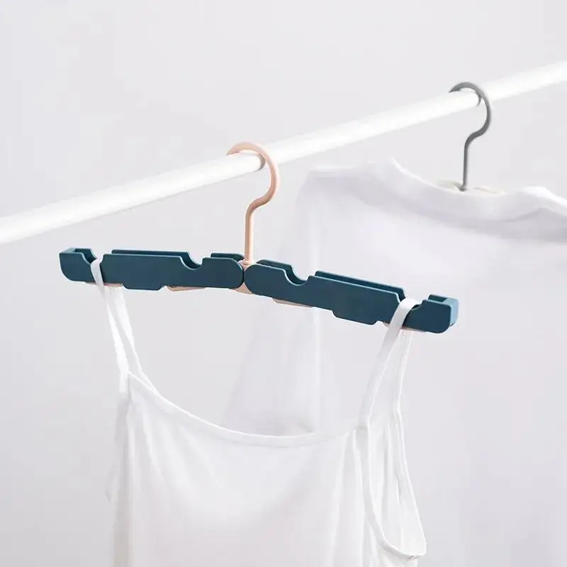 Folding Travel Hangers Foldable with Clips Collapsible Coat Hanger For Travel And Home Drying Hangers Rack