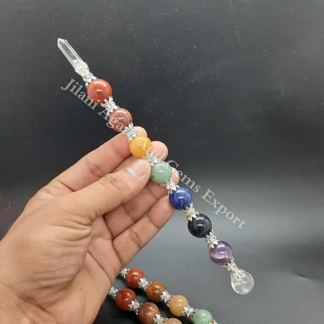 Wholesale Seven Chakra Ball Stick 7 Chakra Crystal Healing Wand Meditation Spiritual Stone Theme Gift Purpose Buy Jilaniagate