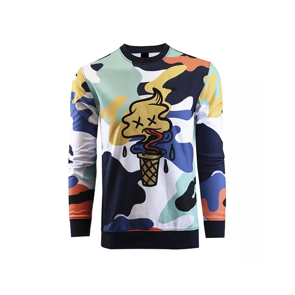 Hot Selling Customized Logo Printing Winter Wear New Design 2023 Fleece Fabric Men Sublimation Printed Sweatshirts