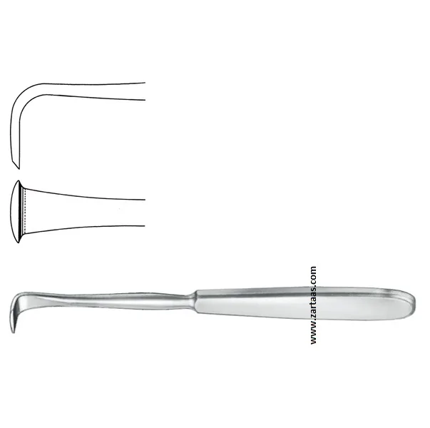 LANGENBECK Raspatory 90 degree angled 14mm sharp  18cm with hollow Handle Grade German Steel Surgical Instruments Manufacturer