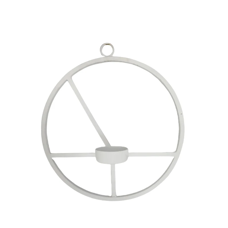 Iron Wall Decorative T Light Holder White Color Wall Hanging Candle Holder For Home & Wedding Decoration