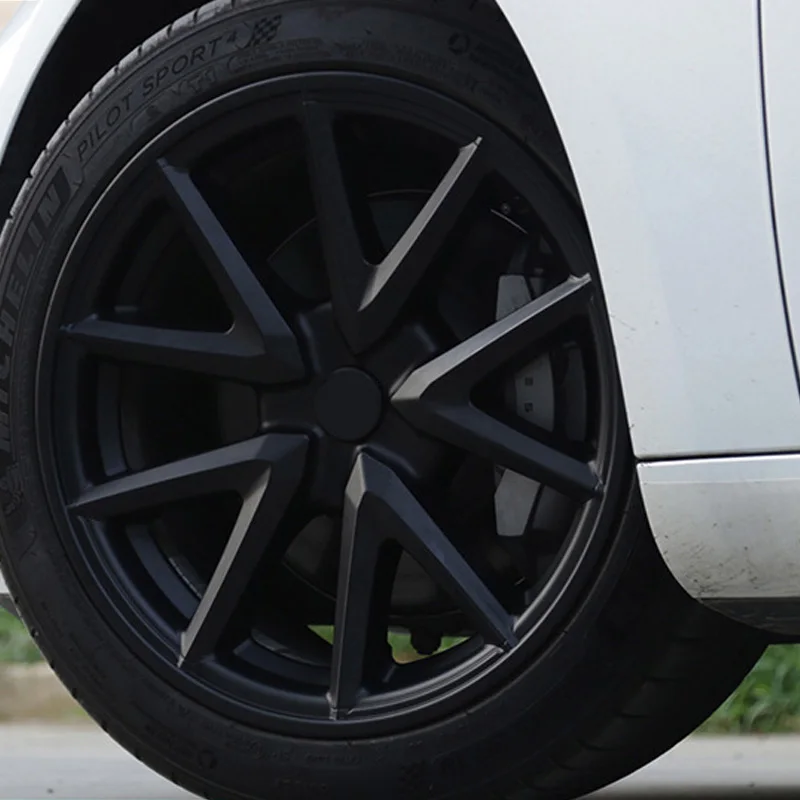 wholesale custom spinning car chrome hubcap tesla model 3 hubcaps 18inch wheel cover for tesla model 3 hub cap