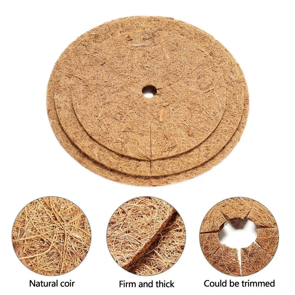 COCO COIR MULCH MATS / COCONUT COIR FIBER WEE D CONTROL MULCHING TREE RING PROTECTOR MATS