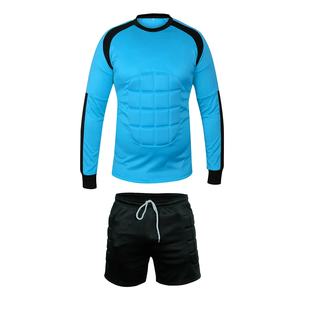 New Long Sleeve Pant Football Goalkeeper Padded Jersey Sports Soccer Wear Long Sleeve Goalkeeper Uniform Set