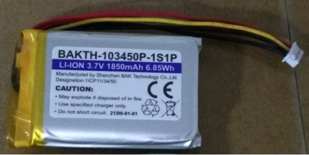 BAKTH-103450P-1S1P 3.7V 1850mAh Factory Price Lithium Ion Battery Pack Rechargeable