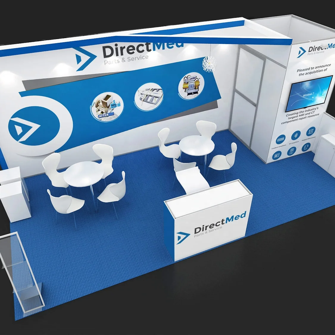 10x20 modular aluminum frame 3x6 Trade Show booth with storage room backlit system