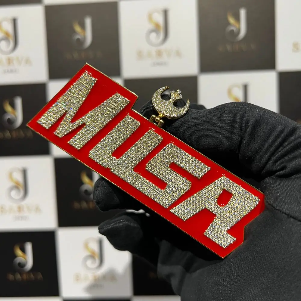 VVS бриллиант хип-хоп 18 карат белое золото со льдом на заказ Musa Luxury Moissanite бриллиантовый кулон для мужчин и женщин