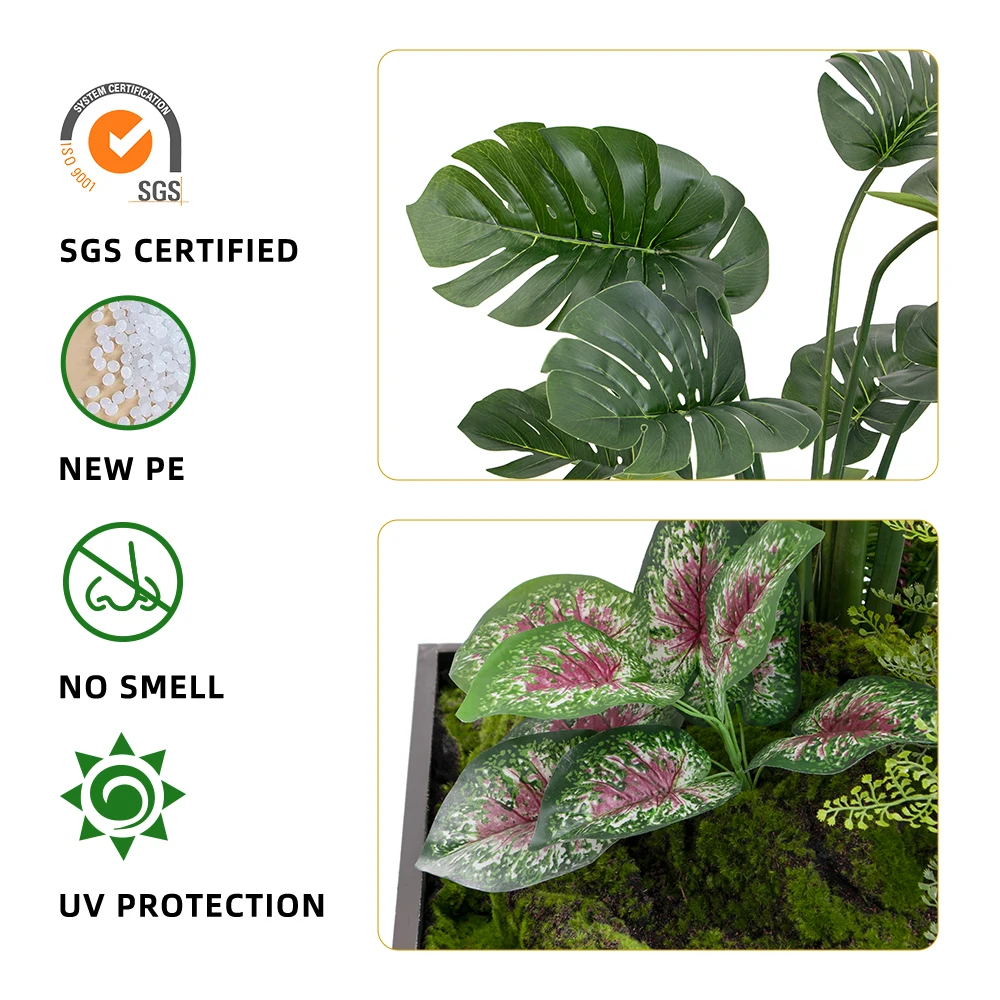 Shein Wholesale Fake Big Bonsai with Planter Faux Plant for Combination Landscape Silk Leaves Artificial Turtle Tree