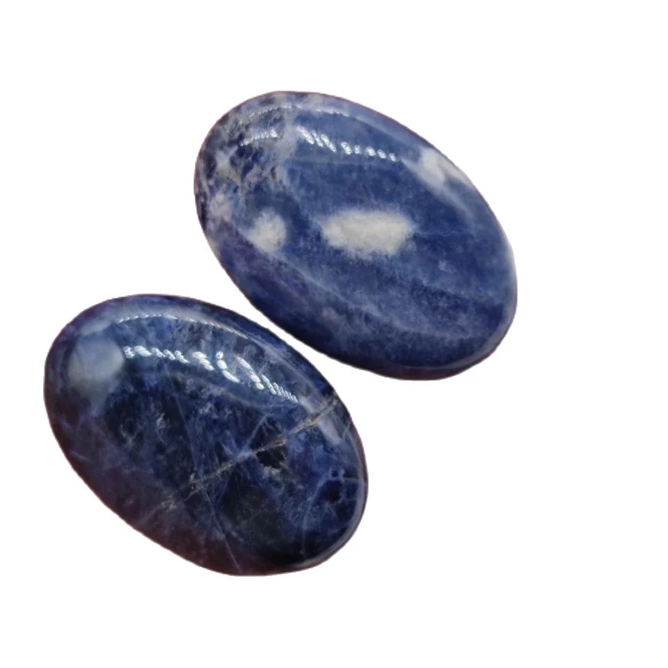 Palm Stone Sodalite Palm Stone Wholesale Sodalite Tumbles Stones Manufacturer Gemstone OEM Box Logo Crystals Supply