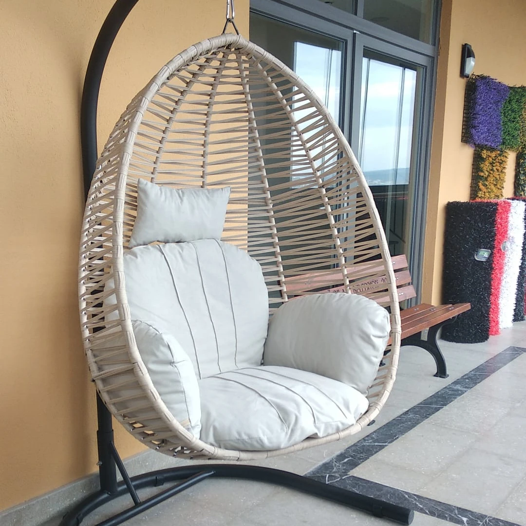 Made in Turkey European standards garden patio hammoch chair swing in egg shape made in Turkey used indoor and outdoor patio
