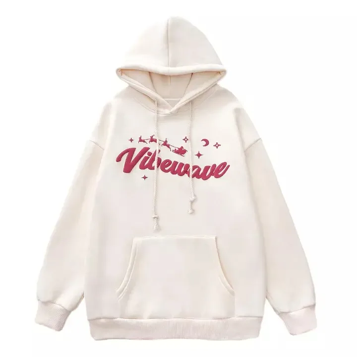 OEM Fashion Sweatshirt Street Style Puff Printing Lucky Hooded Hip Hop Sweatshirts Pullover Hoodie for Womens Mens