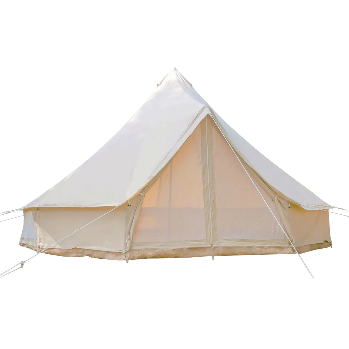 Luxury cotton canvas mongolia style tent sahara bell tent 4m glamping outdoor camping fashionable tent