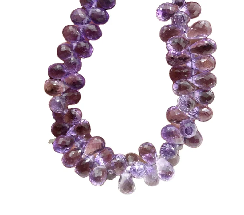 50 Piece Natural Pink Amethyst Gemstone Faceted Teardrop Shape Tiny Briolette Beads for Handmade Jewelry Making