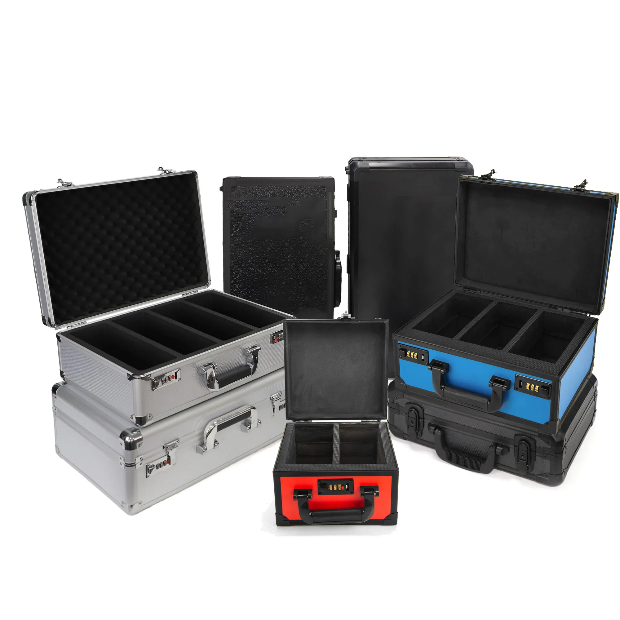 Customized Foam Aluminum 3 Row Graded Card Storage Case Box Premium Trading Card Case for PSA Graded Sports Cards Slab Case