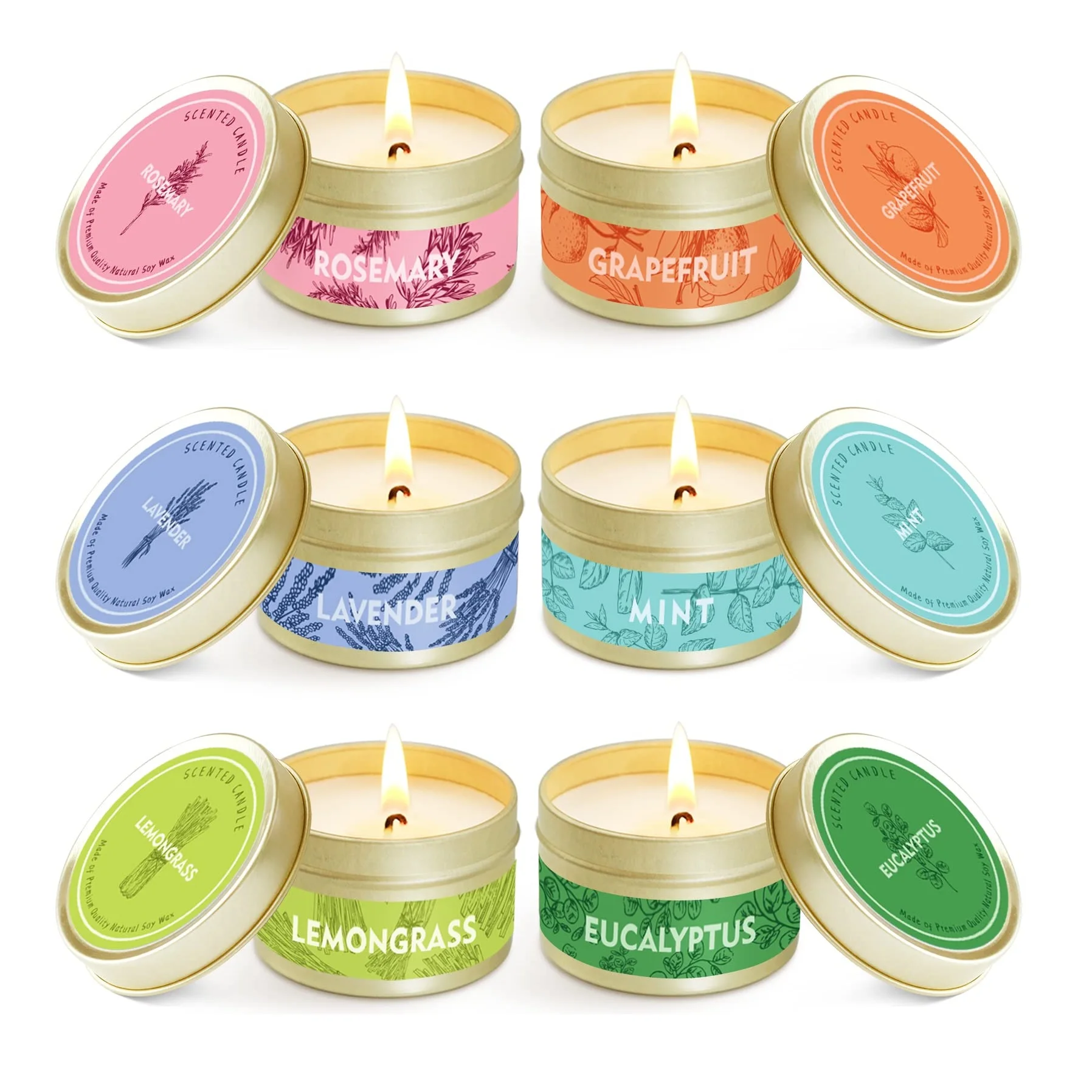 factory price scented candle customized multiple colors soy wax candles scented