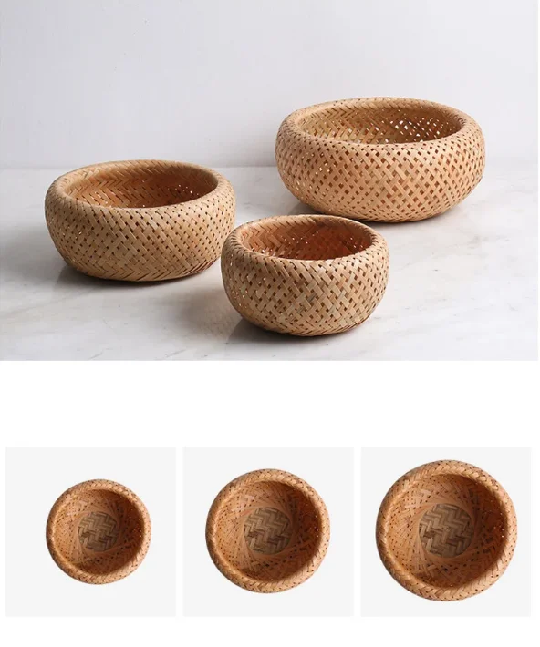 SISU Handicraft ECO-friendly Handmade Storage Round Basket/ Bamboo homewares/ Handmade Tablewares made in Viet Nam