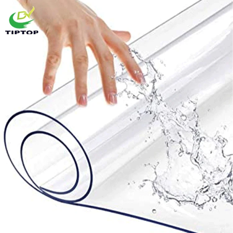 Tiptop Hot seller PVC tablecloth transparent table mat waterproof and oil resistant rectangular plastic soft glass table cloth