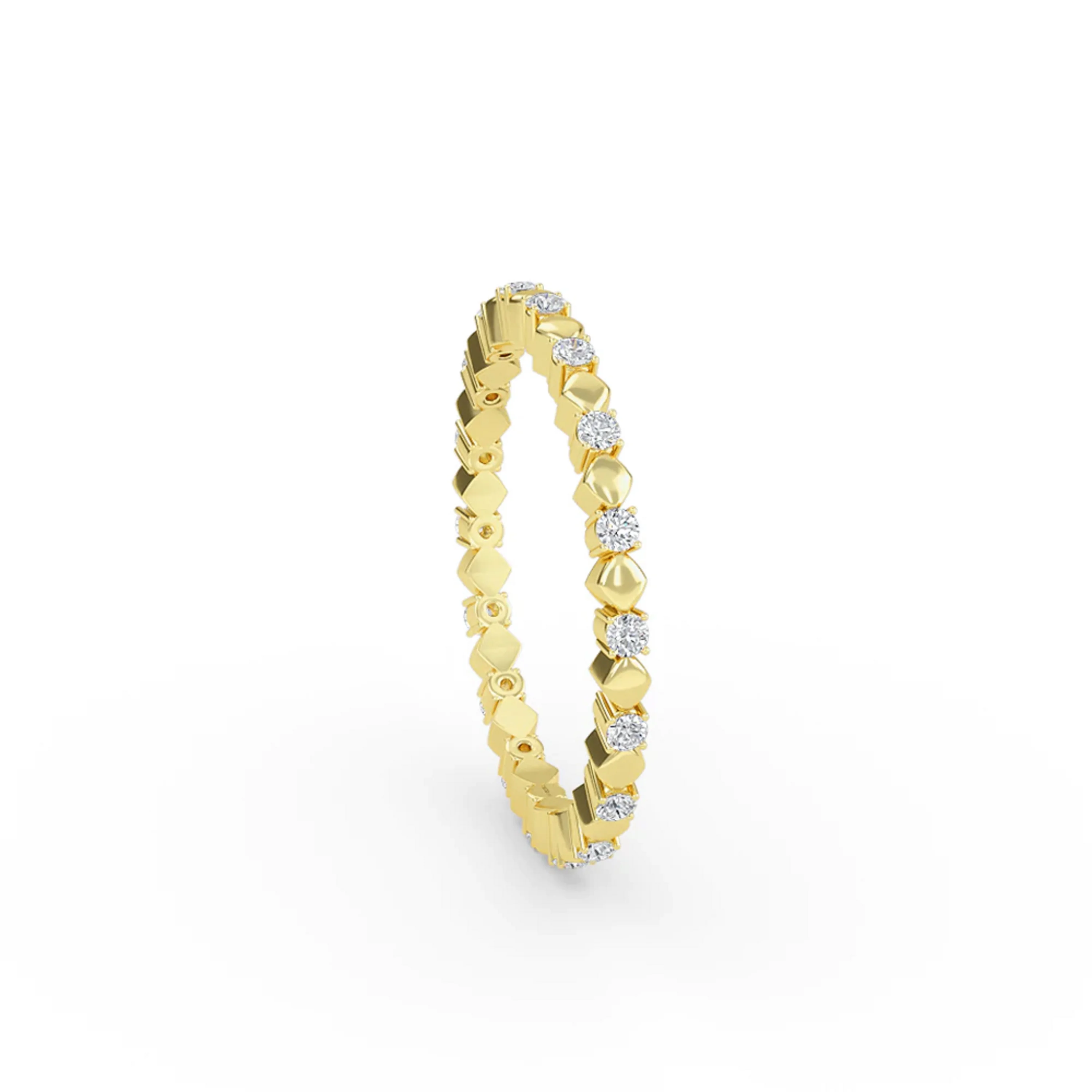 IGI Certified Lab Grown Diamond 14K Yellow Solid Gold Wedding Band Ring For Women Band For Her Stackable CVD HPHT Diamond Rings