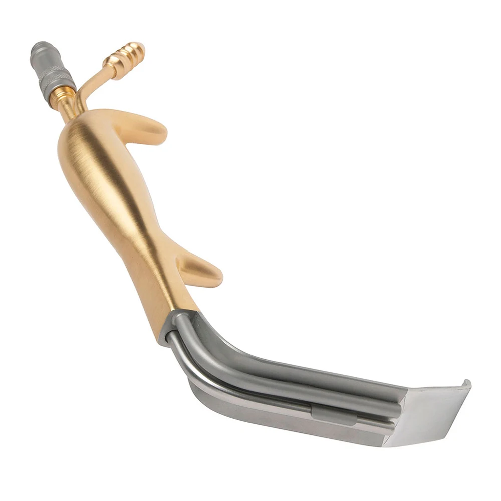 Best Quality Retractor Tebbtts Fiber Optic Breast Retractors With Teeth Tube Gold Plated Handle Metal Steel Surgery Retractor