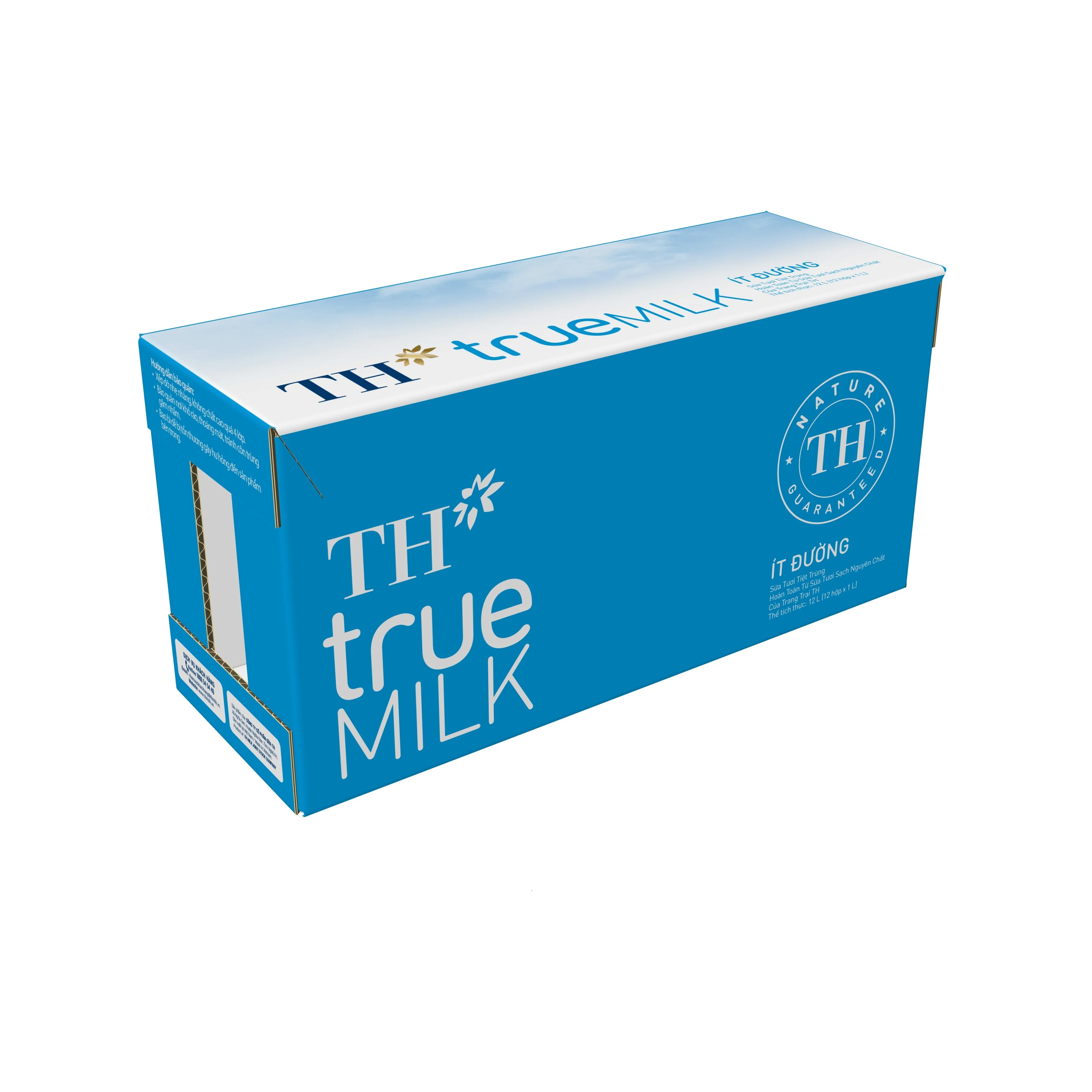TH True Milk UHT Less Sugar Fresh Milk 1000ml Halal Certified Cow Healthy Box Sterilized Dairy Products Whole Milk
