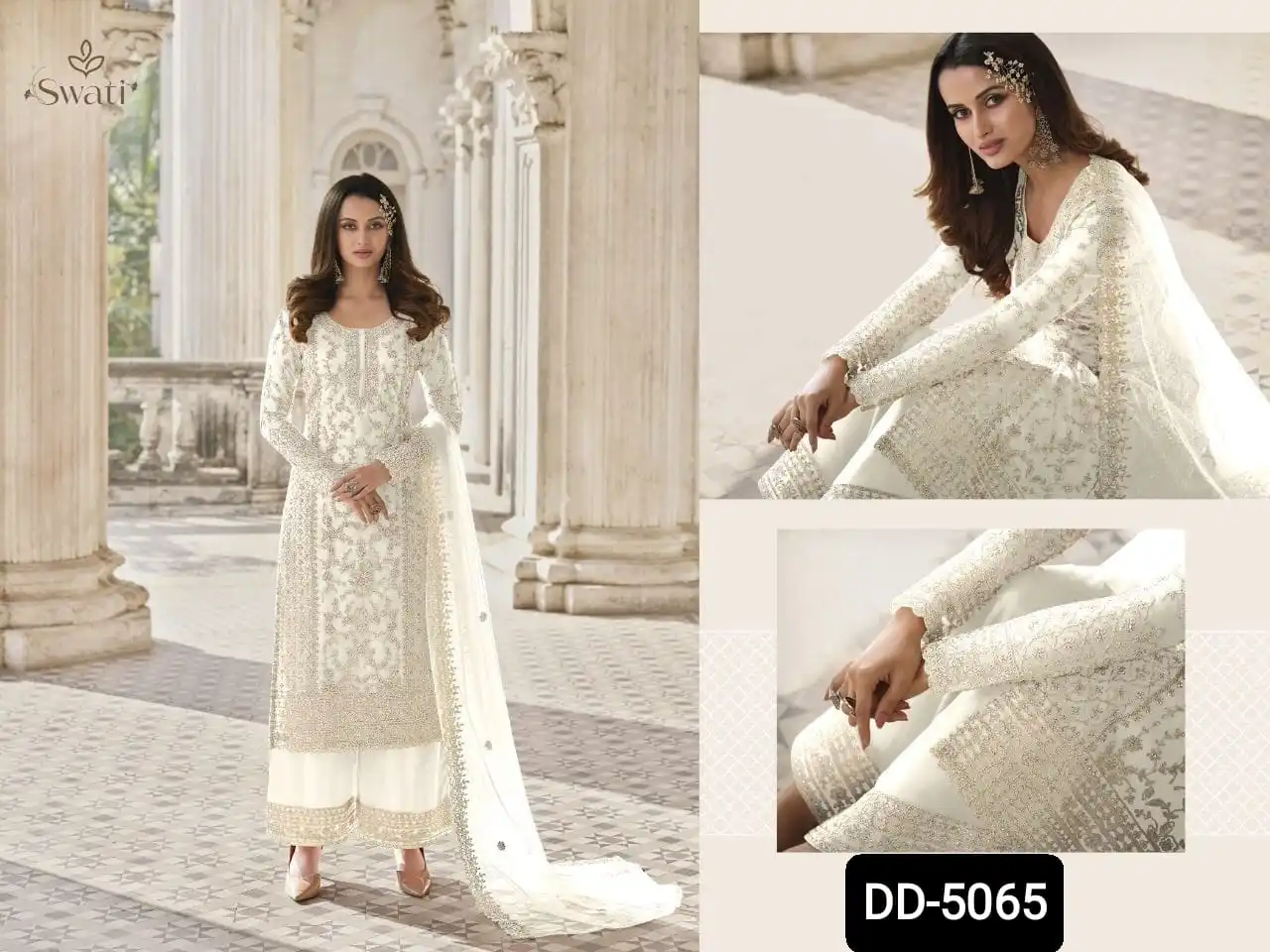 Indian Designer Wear Butterfly Net Material with Embroidery Work Salwar KAmeez Suit with Fancy Dupatta Set for Women Wear Dress