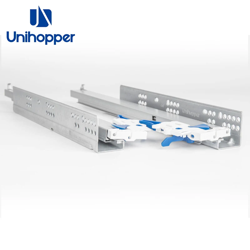 Unihopper 3D adjustable full extension kitchen cabinet soft close sliding rails undermount concealed drawer slide channel
