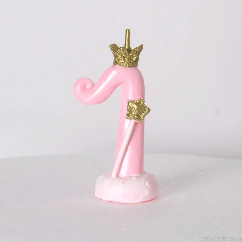 Digital Candles Baby Shower Happy Birthday Cake Topper Unicorn Party Birthday Cake Decor High-grade Crown Birthday Personalized