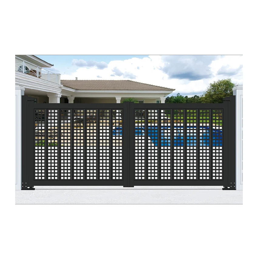 High Quality Automatic Driveway Swing Gates Fence Aluminium Garden Front Entrance Aluminum Gate