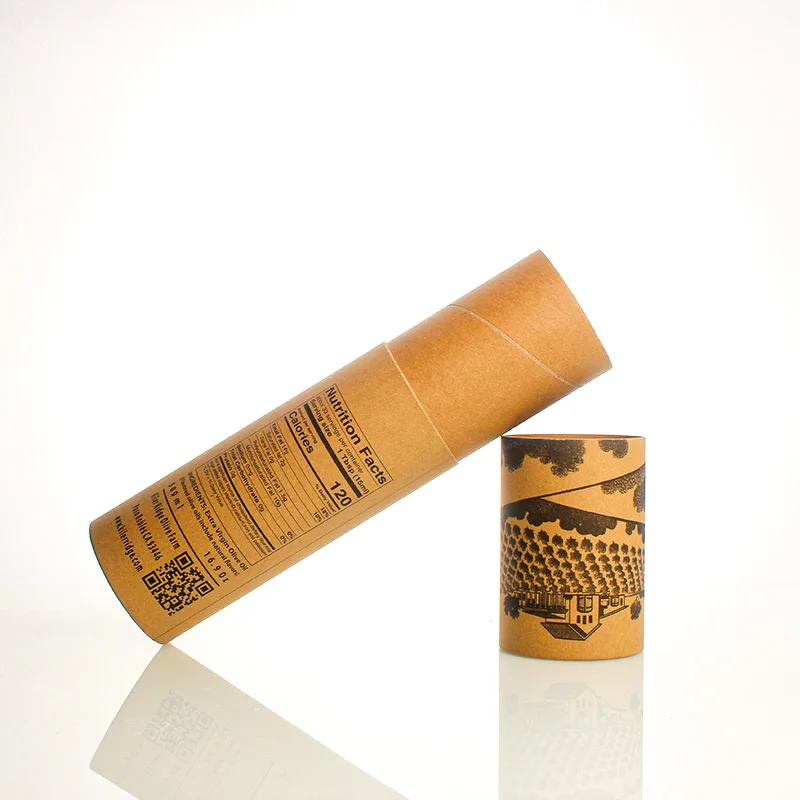 Luxurious Incense Printing Flower wine Round Kraft tea Biodegradable Candle Jar Gift Paper Packaging BoxTube