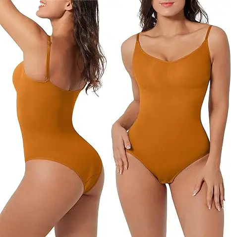 Bodyshaper Bodysuit for Women - Full Body Shapewear Body Sculpting Suits Sleeveless Round Neck