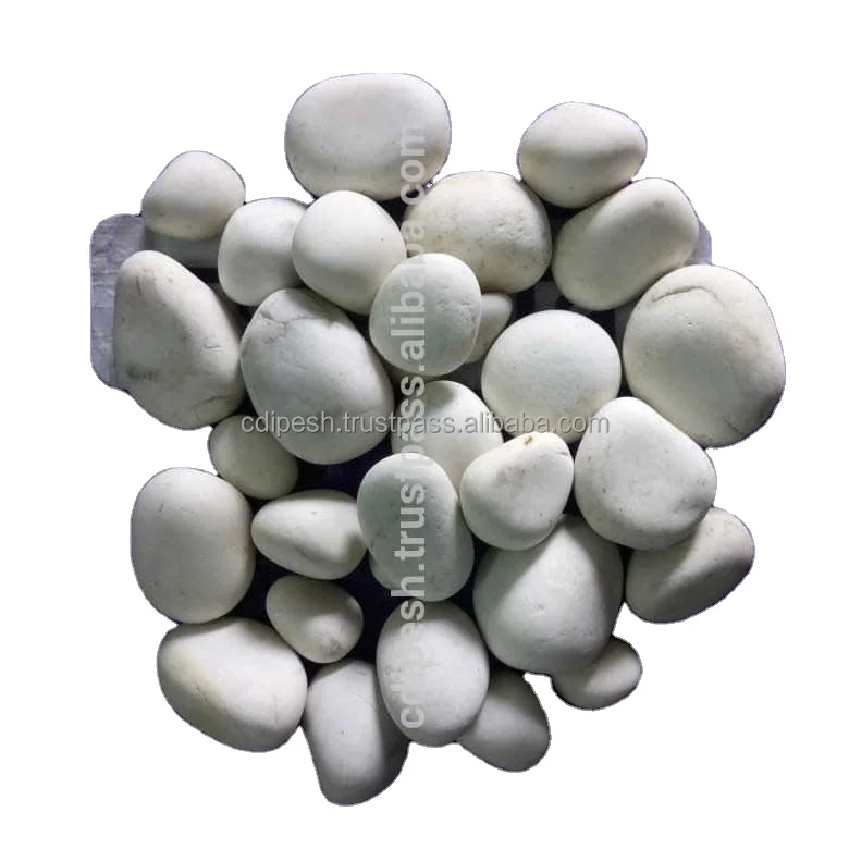 river cobbles and pebbles white tumble and rough rock stone for garden and exterior landscaping decoration used