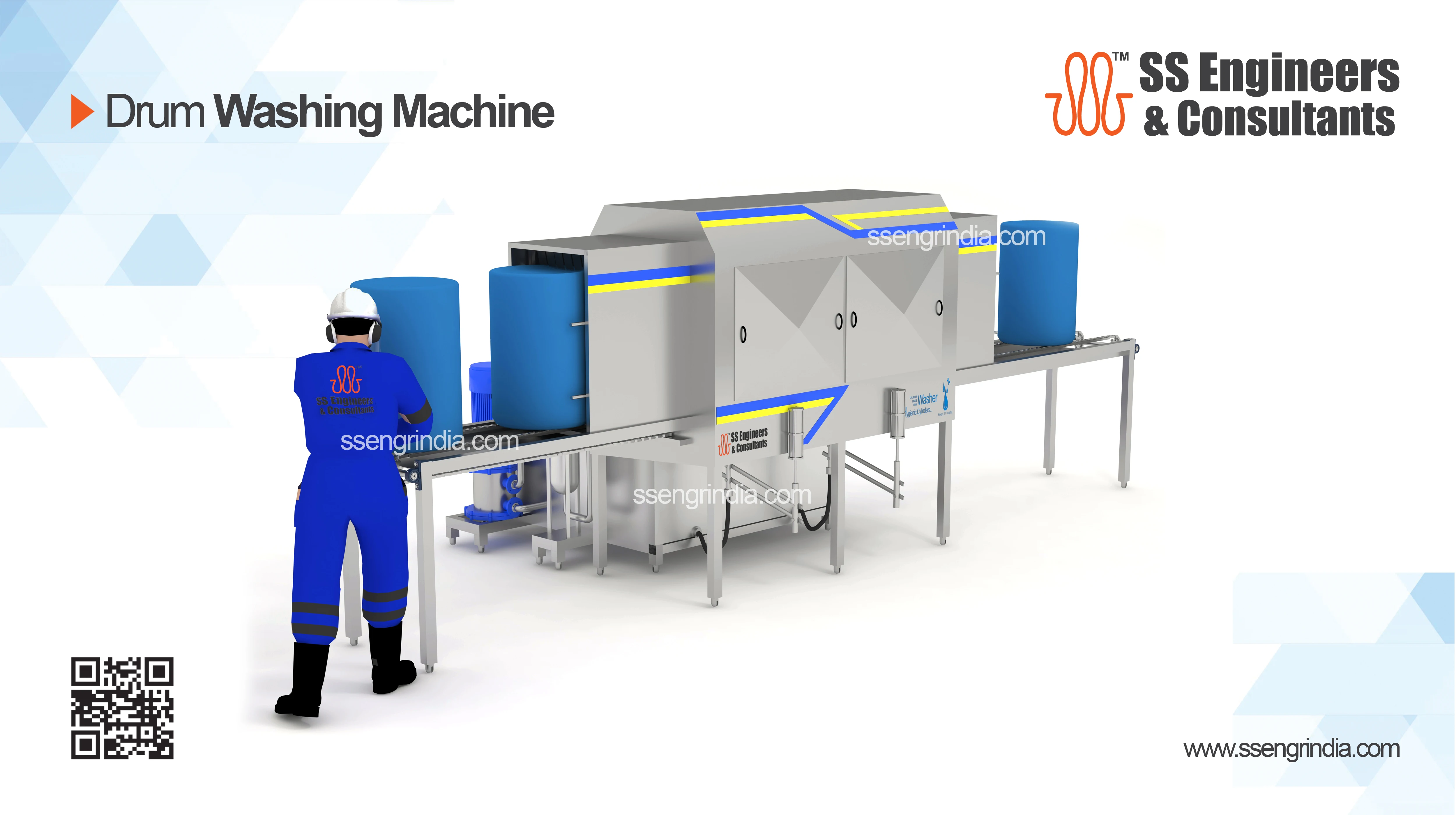 Automatic Drum Cleaning Equipment 200 Ltr Drum Washer Machine Drum Cleaning Machinery Equipments