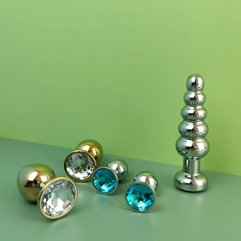 GINYA Vibrating Anal Plug for Men Metal Vibrating Anal Bead With Remote Controller Adult Sex Toy Female Butt Anal Plug