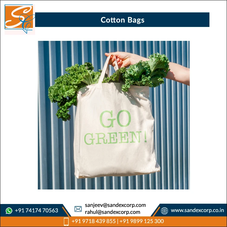 Factory Direct Selling Huge Demand on Recycled 100% Carded Cotton Shopping Bags at Wholesale Market Price Indian Supplier