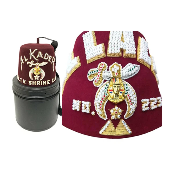 NEW 2022 SPECIAL CUSTOM SHRINE FEZ Shriners Fezes Masonic Regalia Provincial Star Al Qadr #246 5 Row Rhinestone Shriner