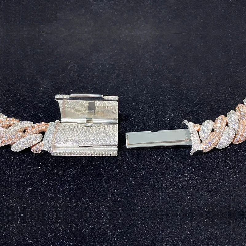 Rich Men Style Our Cuban Chain Meticulously Made In White And Rose Gold And Embellished Lab Grown Diamond With Vvs Clarity