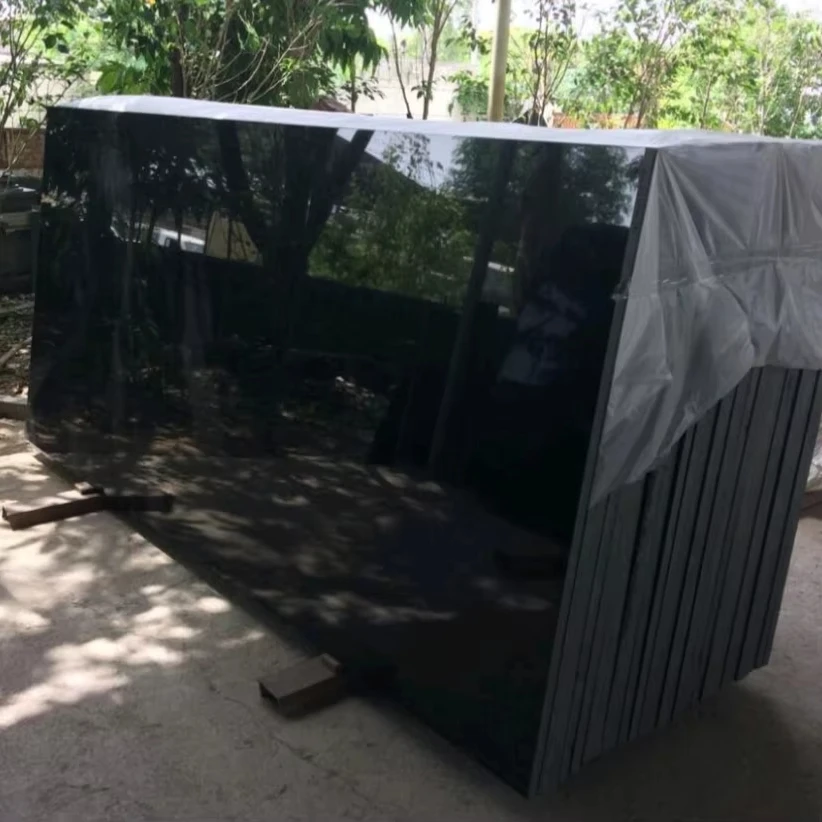 High Quality Indian Black Granite Blocks Modern Villas Absolute Black Design Polished Timely Delivery Floors Countertops Basins