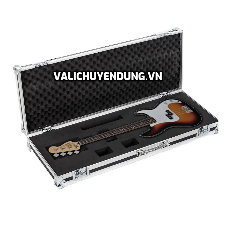 Wholesale Sturdy Aluminum Guitar Case Lockable Customize Instrument Storage Case with Foam Instrument Case