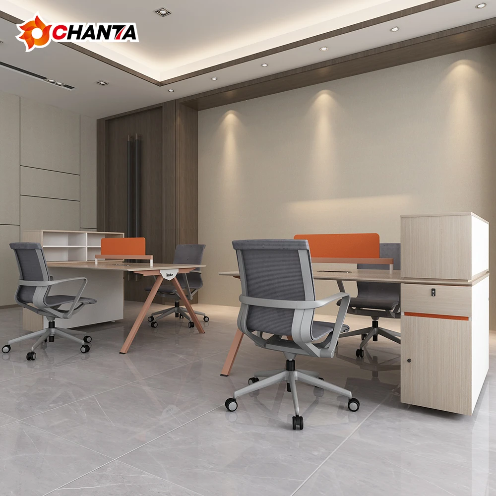 Buy China Manufacturer Office Furniture Counter Table Design 4 People Work Station Fancy Desk