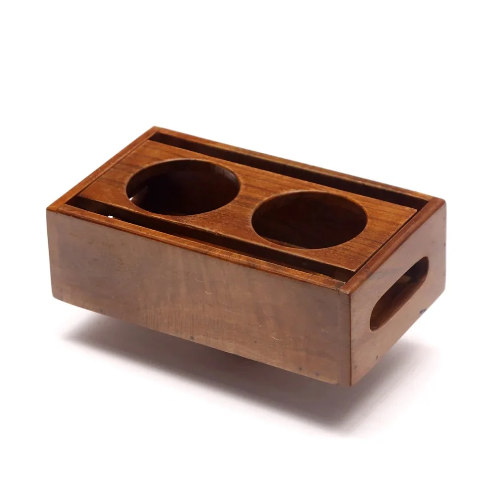 Set of 2 6Glass Capacity Glass Serving Wooden Tray With Antique Design Top Quality Wit Sizes 24x15x6.5 Cm at Cheap Prices