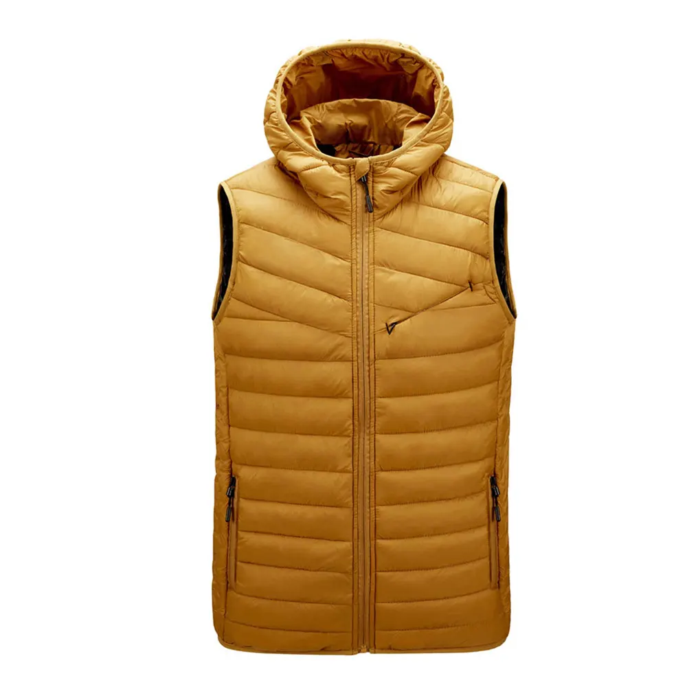 Premium High Quality Customized Logo Printing Winter Wear Men Sleeveless Jacket OEM Services Zipper Bubble Puffer Vest