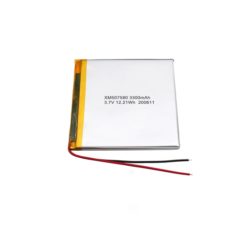 Портативный энергетический раствор 507580 12.21Wh 3,7 v 3300mAh супер полимерный литий-ионный аккумулятор