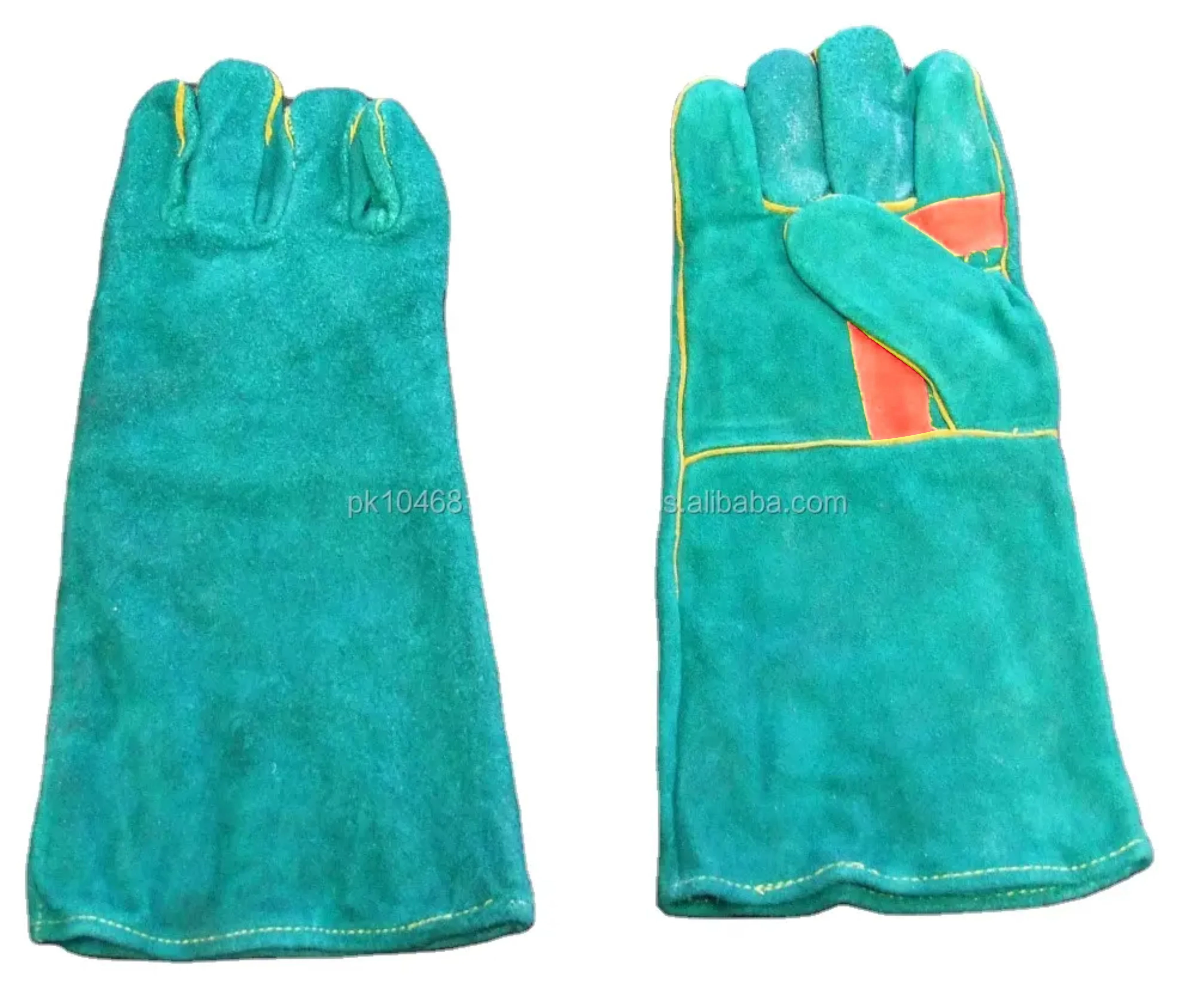 Cowhide Split Leather BBQ Gloves Cotton Lining Heavy Duty Construction Welding Industrial Work Heat Resistant Safety Protection