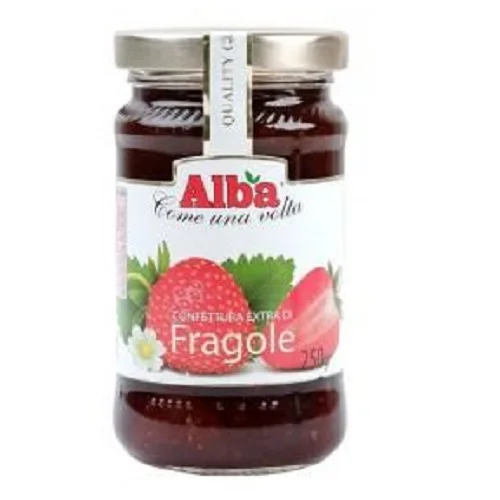 Italy 36 months Shelf Life sweet and fruity sour Real Fresh Sugar 250 gr Alba Fruit Jam Strawberry For Bread And Toast