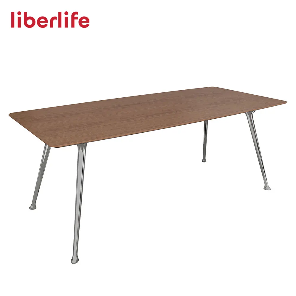 Modern wood conference metal legs meeting room boardroom table