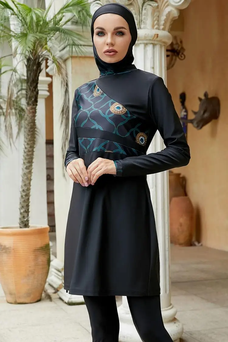 3pcs Full Cover Modest Hijab Muslim Swimwear Swimsuits For Women Ladies Llus Size Sportswear