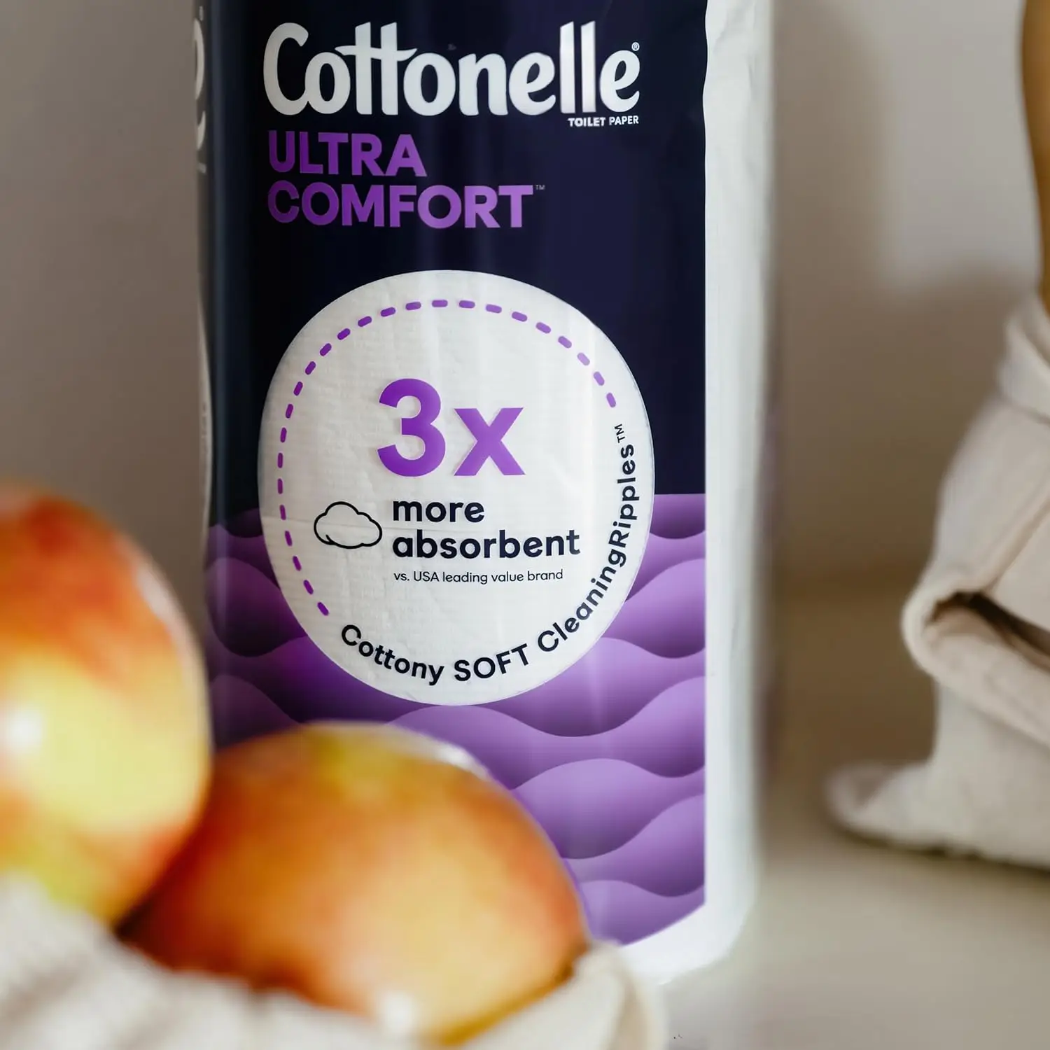 Ultra Comfort 3-Ply Jumbo Roll Toilet Paper Household Tissue with Cleaning Ripples Texture