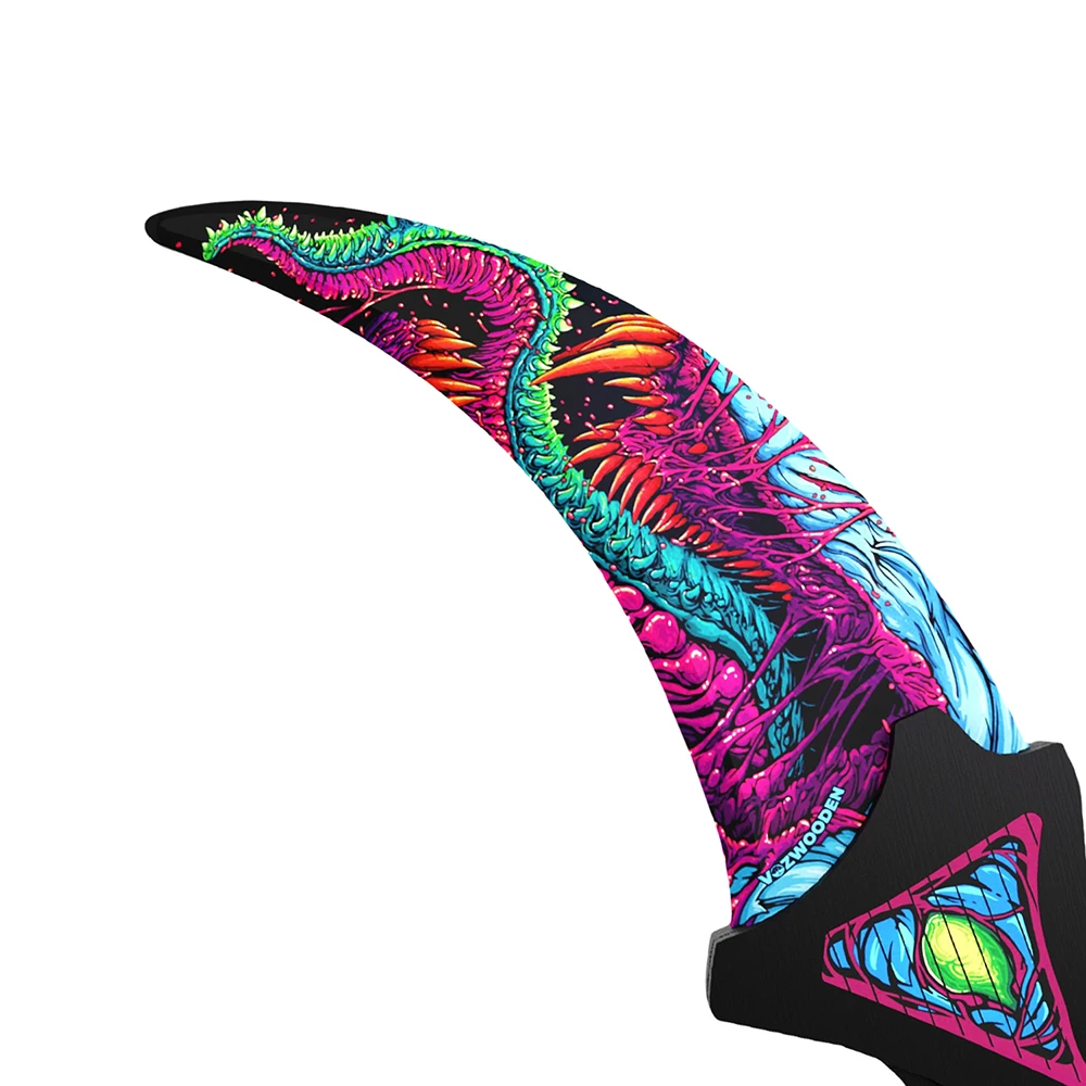Hot price CS GO karambit knife wooden toy color hyper beast